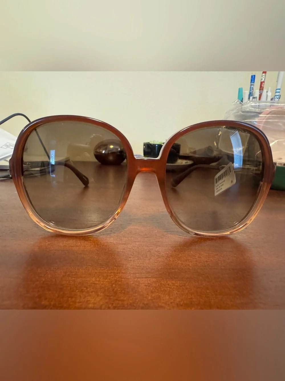 kate spade Oversized Round Sunglasses in Brown Gradient